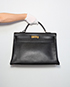 Kelly 40 Ardennes Leather in Black, front view